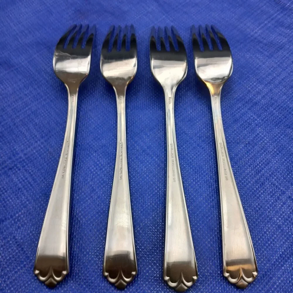 Wallace Lotus 18/8 Stainless Steel Set 4 Dinner Fork Flatware KOREA